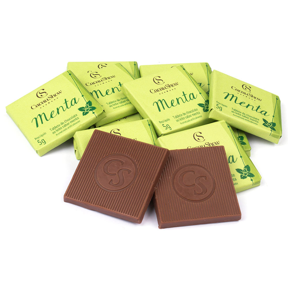 KIT COM 100 TABLETES MENTA 5G Cacau Show